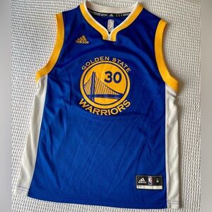 Adidas Kids Golden State Warriors Blue and Yellow Jersey